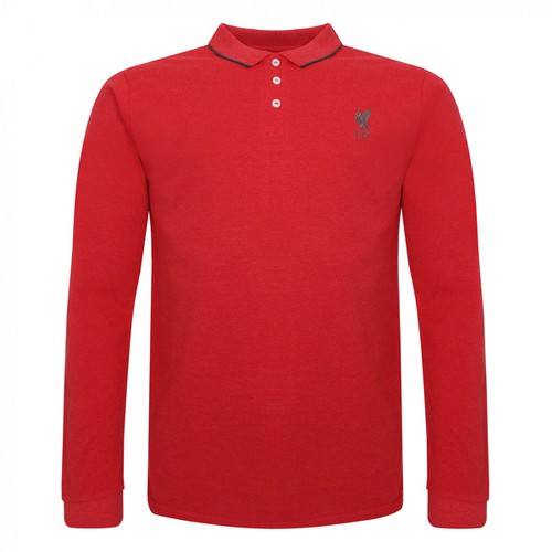 LFC Mens Red Marl Long Sleeve Polo