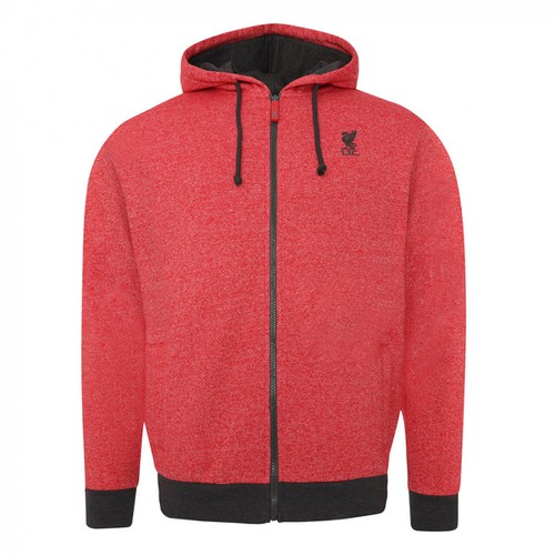 Lfc mens charcoal shop marl zip thru hoody