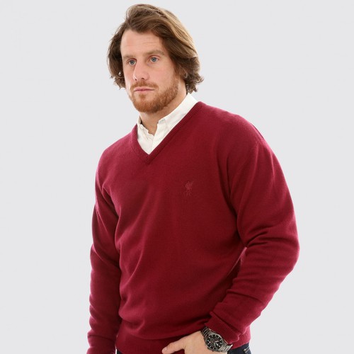 LFC Signature Collection Mens Cranberry V Neck Jumper 