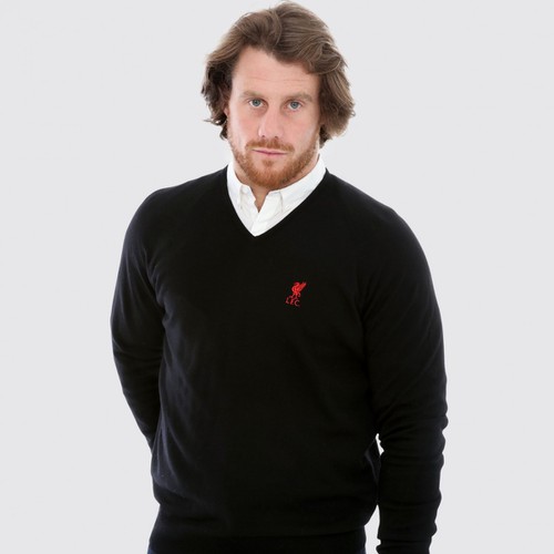 LFC Signature Mens Black Merino V Neck Jumper