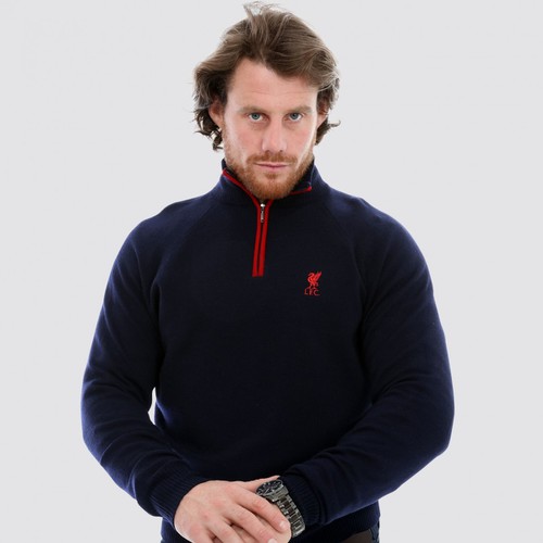 LFC Signature Mens Navy Merino 1/4 Zip Jumper