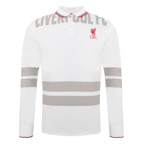 Liverpool FC Mens White Long Sleeve Polo