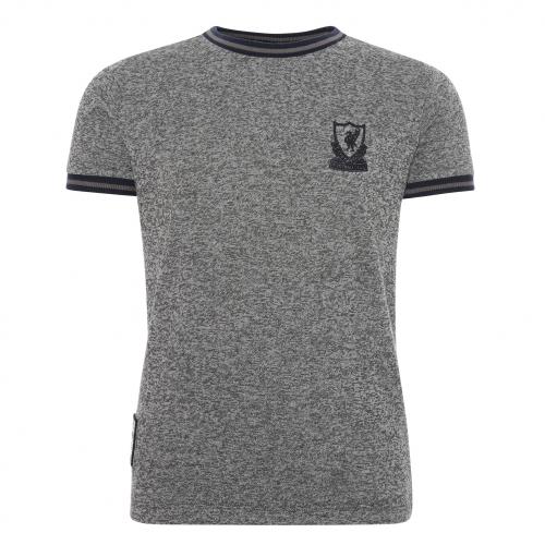 Kids LFC Charcoal Knitted Crest Tee