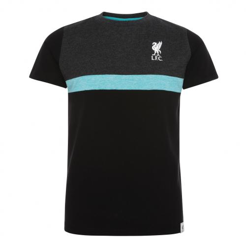 Liverpool FC Mens Charcoal Marl Neon Panel Polo T-Shirt LFC Official