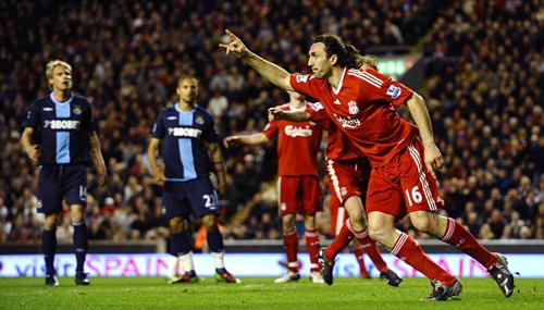 Kyrgiakos celebrates the third against West Ham [PicA]