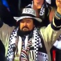 Udinese supporter celebrates his teams victory