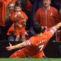 Suarez celebrates on his Anfield return