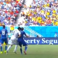Luis Suarez meets Giorgio Chiellini
