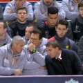 Liverpool bench v FC Basel at Anfield