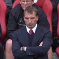 Brendan Rodgers watches on at the Emirates