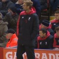 Klopp watches on in front of the LFC fans