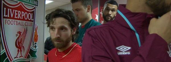 Joe Allen captains Liverpool against West Ham in the FA Cup at Anfield