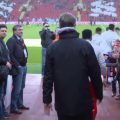 Klopp walks out at Anfield before warm-up v Burnley