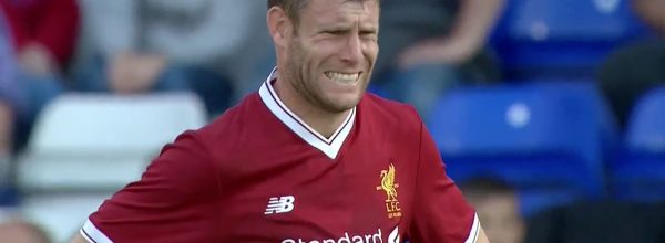 James Milner after scoring against Tranmere Rovers [Pre-Season 2017-18]