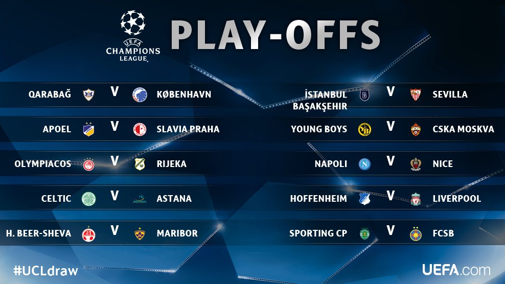 Dates and schedules of the eighth of Champions League 2017-18