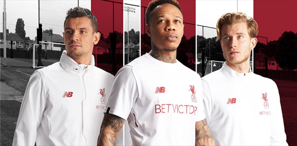 white liverpool training top