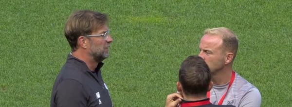 Klopp on the pitch before Lyon game