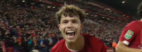 Neco Williams crosses for Divock Origi 5-5 v Arsenal