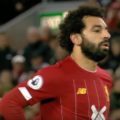 Salah awaits his penalty v Spurs