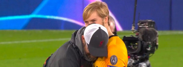 Klopp congratulations Kelleher at full time