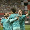 Trent and Roberto Firmino celebrate goal at Old Trafford