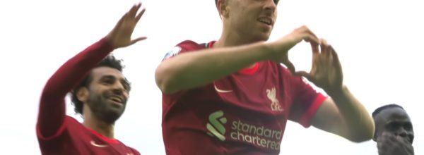 Diogo Jota scores the reds first competitive goal of the 2021/22 season