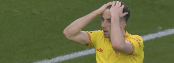 Diogo Jota wears Liverpool's new third kit at Brentford