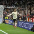 Mo Salah enjoys his hat-trick at Old Trafford