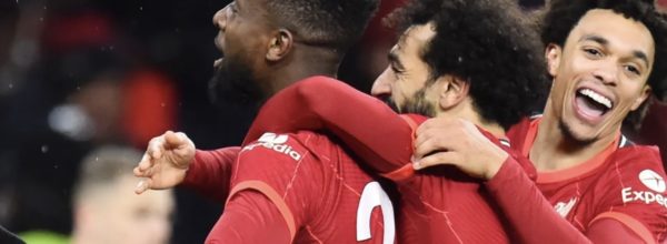 Origi celebrates the winner v Wolves