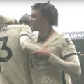 Fabinho celebrates his 5th goal in 7 games for Liverpool