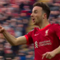 Diogo Jota scores his 20th goal of the 2021/22 season against Watford