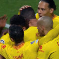 Liverpool celebrate their goal against Benfica