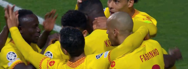Liverpool celebrate their goal against Benfica