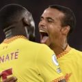 Matip celebrates with Konate