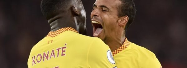Matip celebrates with Konate