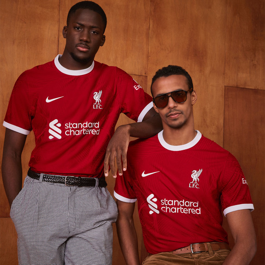 LFC Home Kit 2023-24 styled by Matip and Konate