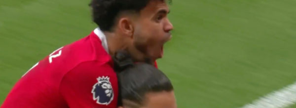 Luis Diaz and Darwin Nunez celebrate goal against West Ham