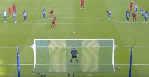 Salah scores a penalty against Brighton